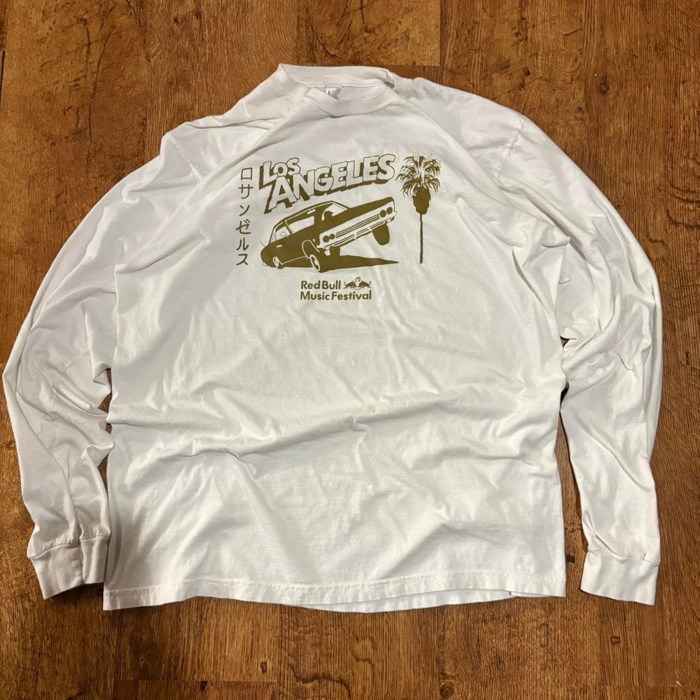 American Apparel Red Bull Music Festival LA Long Sleeve T-Shirt XL White
